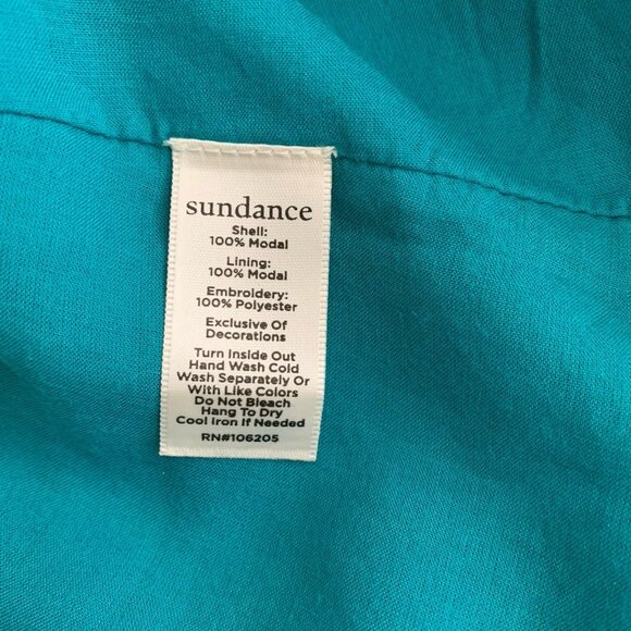 Sundance Teal Embroidered Naomi Isles Top Women’s PM Boho Balloon Sleeve - Picture 10 of 10
